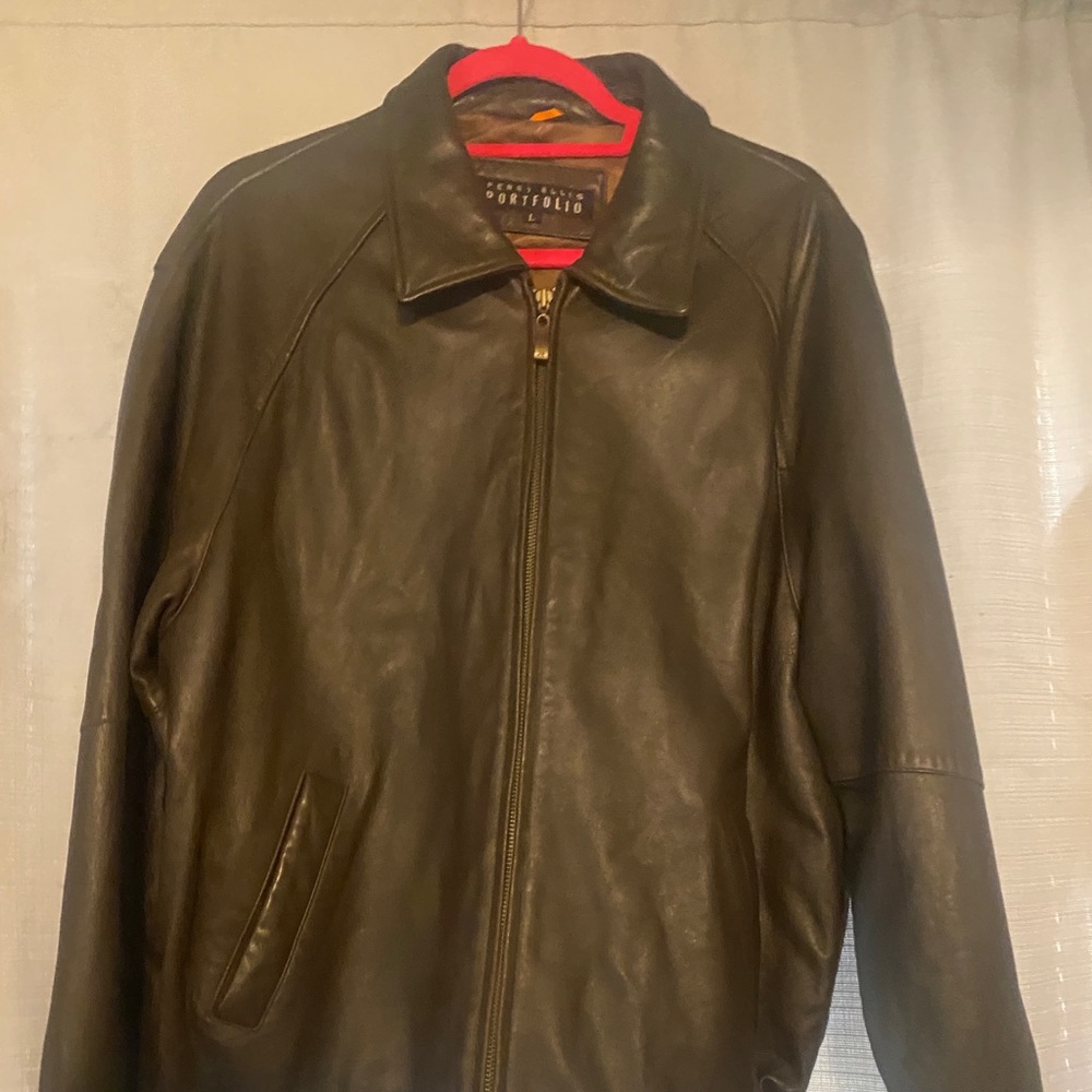 Perry ellis leather jacket